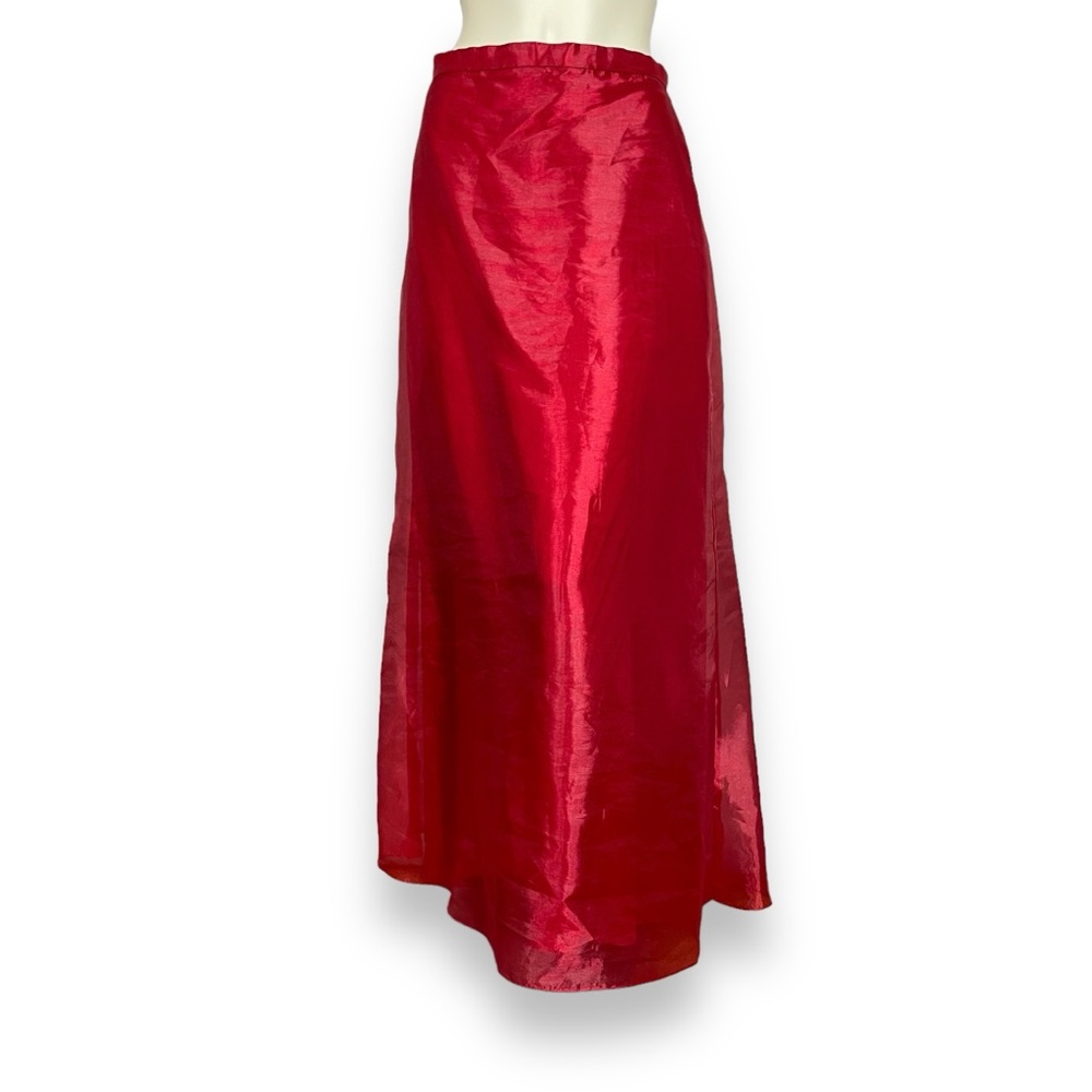 Blondie Nites by Jaslene Formal‎ Skirt Prom Red Shimmer Organza Maxi